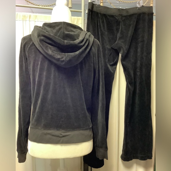 Juicy Couture 90s Velour Flare Pants 34 x 31 Zip Up Hoodie Tracksuit - Picture 3 of 14